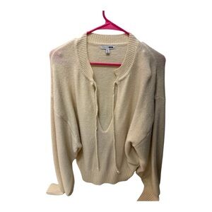Fashion Nova Beige V-Neck Sweater